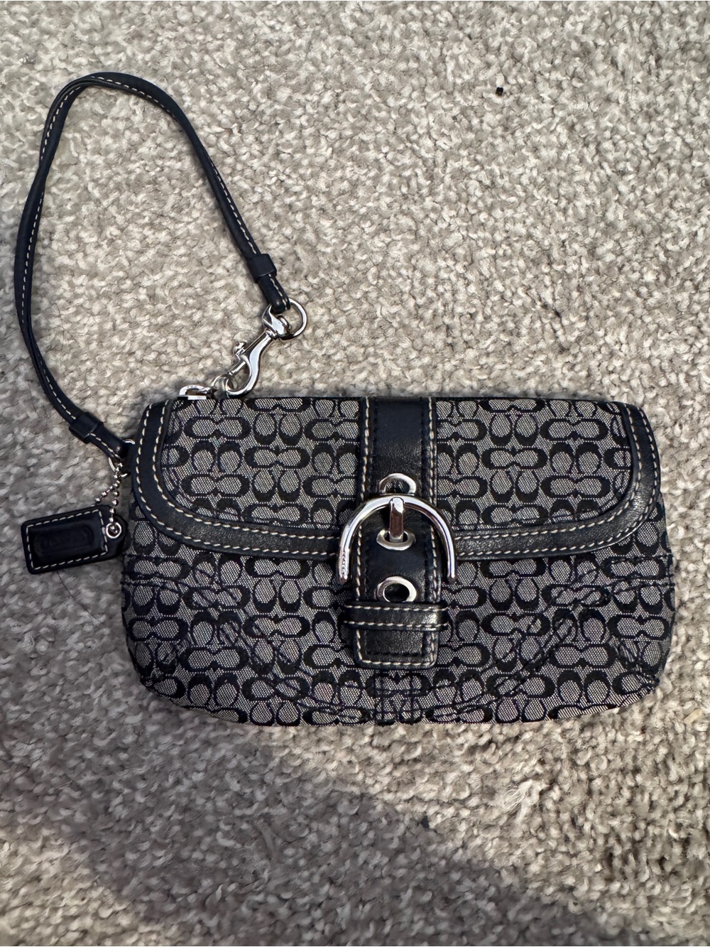 Vintage Coach Jacquard Buckle Wristlet